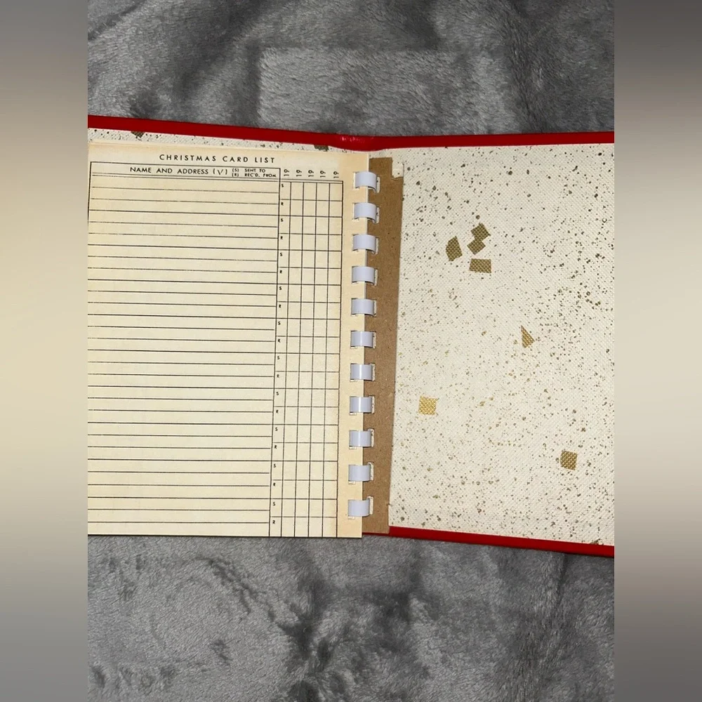 Vintage Christmas Card List Organizer Book 1960'S - Red Cover